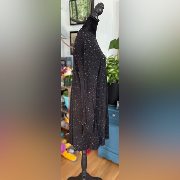 LOFT White Speckled Black High Collar Sweater Dress Size Medium - Picture 4 of 9
